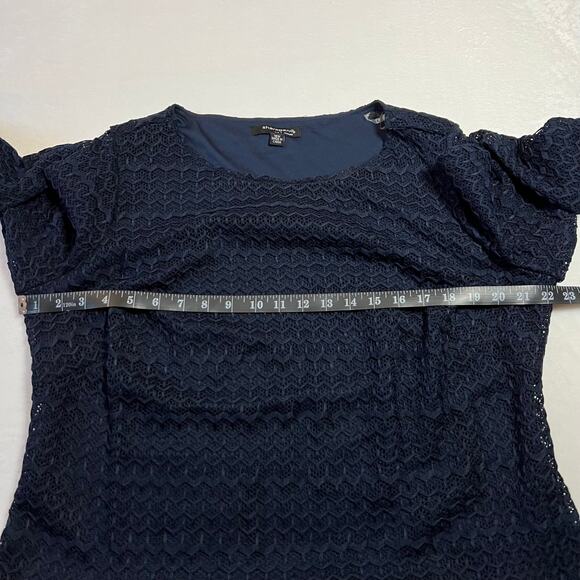 Sharagano Round Neck Lace A-Line Dress Size 16W Knee Length Party Minimalist - Picture 7 of 8